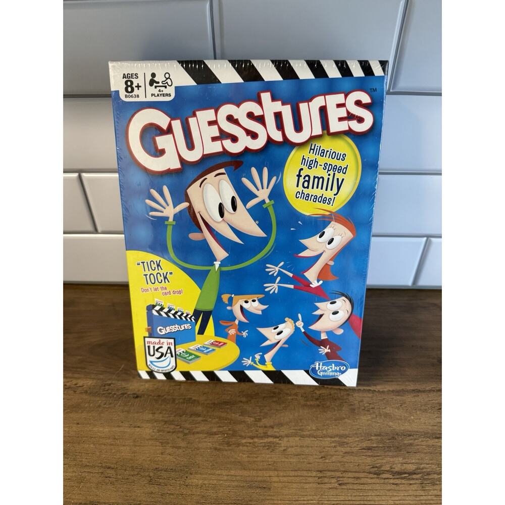 Guesstures Board Game Family Friendly Fun Charades Interactive Hasbro - Sealed